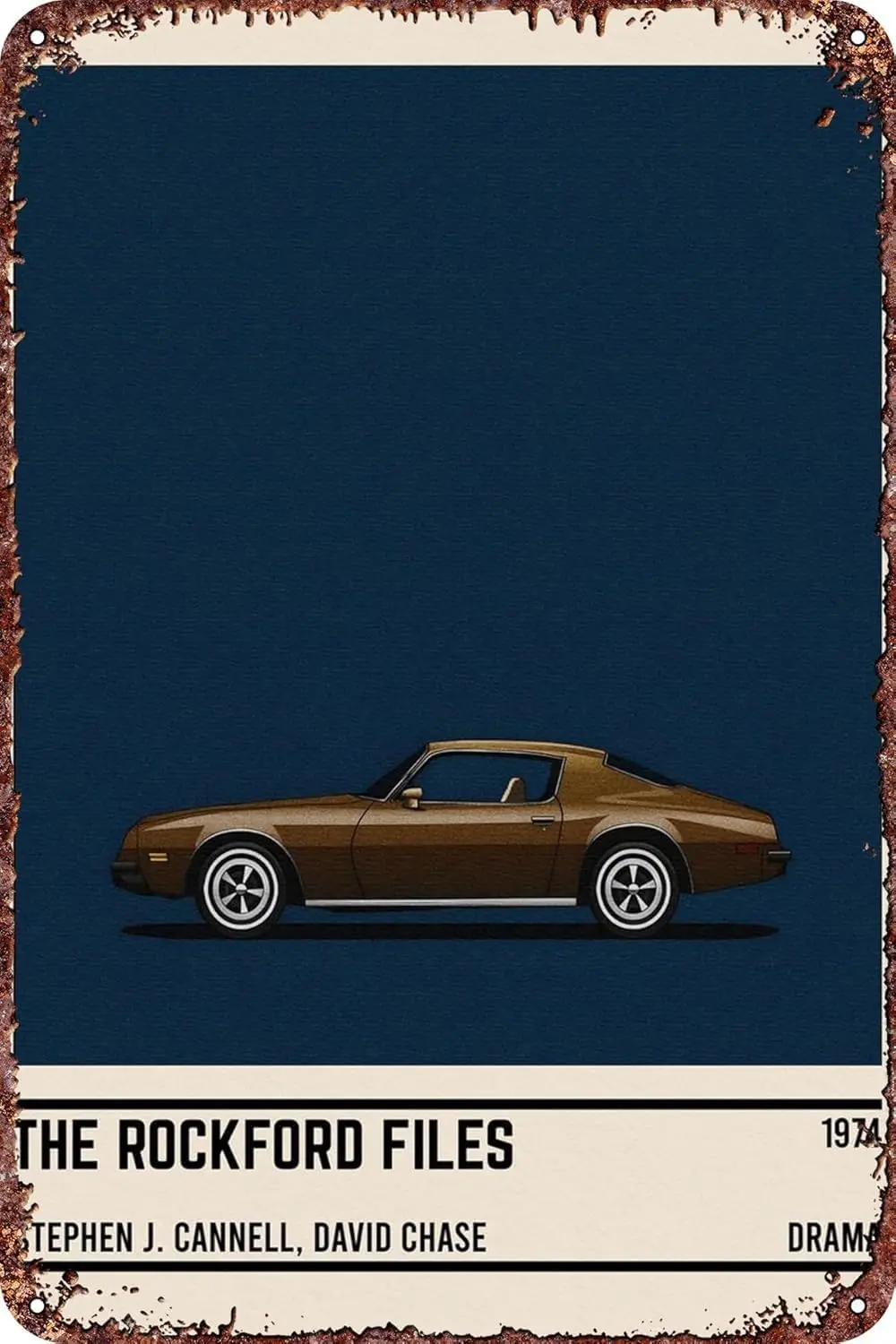 The Rockford Files Car Movie poster retro tin logo bar garage gift wall decoration es