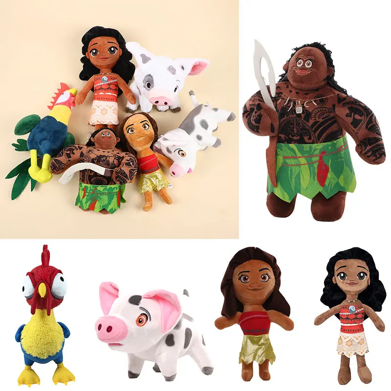 7 Styles Disney Movie Moana 2 Plush Toy Maui Moyana Heihei Pua Pig Doll Soft Cartoon Kawaii Stuffed Dolls Toy Birthday Xmas Gift