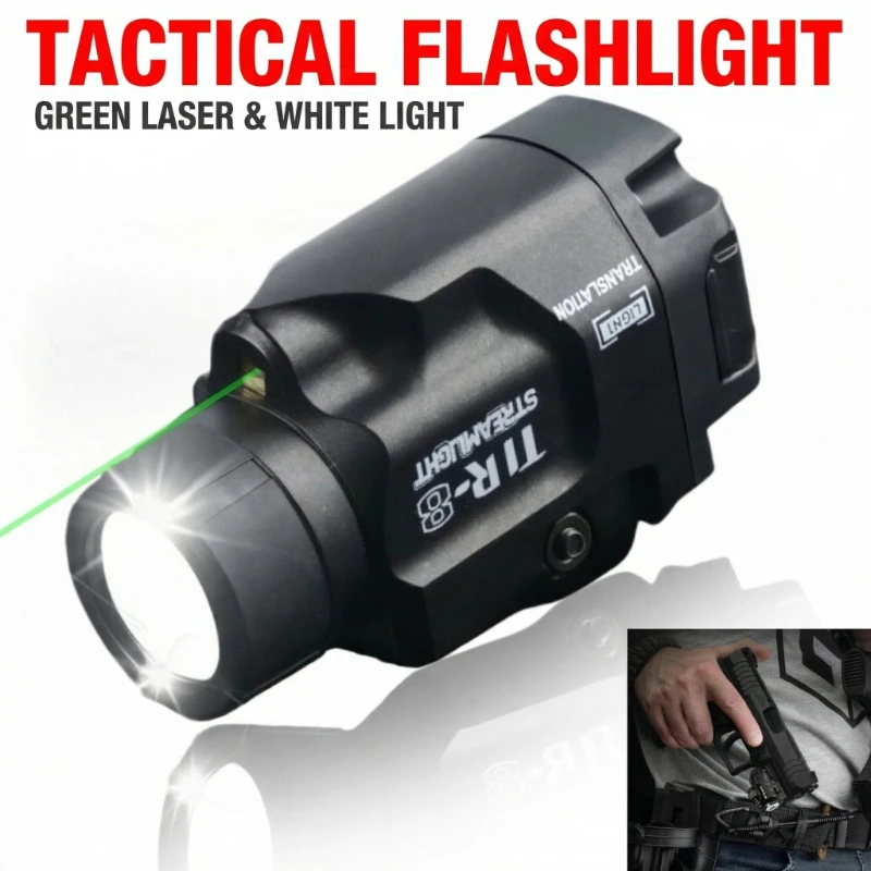 

800LM TR-8 High Power LED Flashlight USB Rechargeable 3 Lighting Modes Quick Release Outdoor Shooting for 20mm Rail