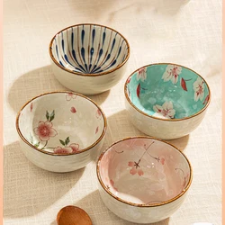 Japanese Style Ceramic Bowl Household Round Tableware Lunch Rice Milk Oats Vegetable Fruit Breakfast Bowls Personal Items