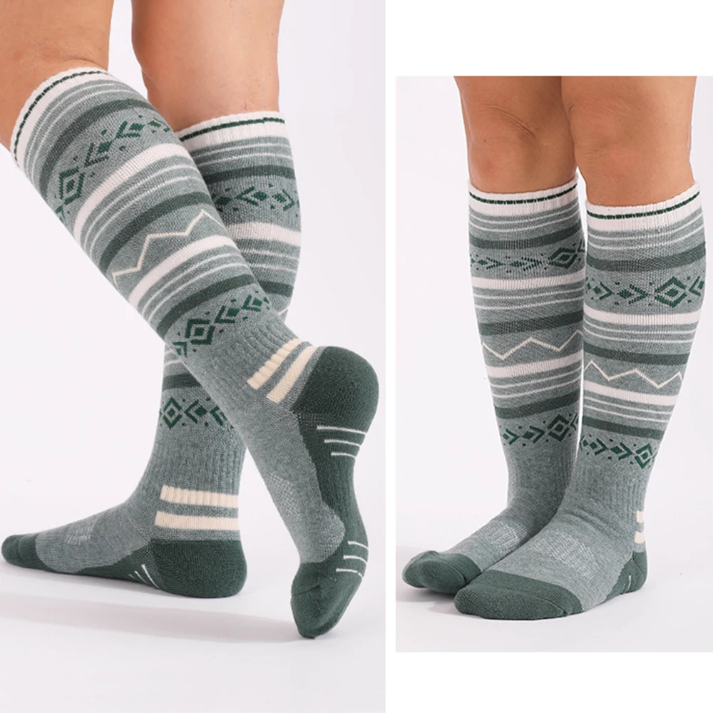 Chaussettes thermiques à haute élasticité pour femmes, chaussettes de sport, chaussettes de football, laine, coton, chaud, professionnel, cyclisme, hiver, ThUNICEF, 506, 1 paire