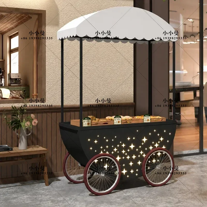 Outdoor Commercial Street Luminous Stall Display Car Market Promotion Float Night Market Food Snack Mobile Dining Cart