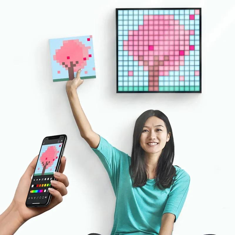 Pixoo VJ pixel screen Bluetooth LED advertising large screen display table tower wall store sign