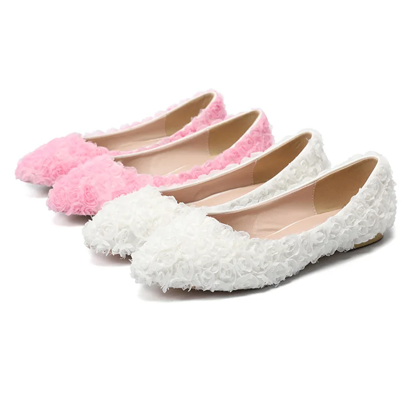 

Women's New Lace Flat Wedding Shoes Party Evening Flower Flats Casual Shoes Zapatos Mujer Cómodos Zapatillas De Mujer Elegantes