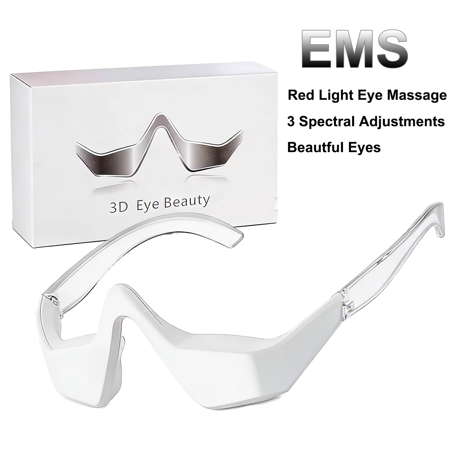 3D Red Light EMS Eye Massager Eyecare Glasses Dark Circles Puffiness Wrinkles Reduction Eye Fatigue Relaxing Beauty Care Device