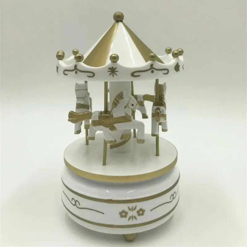 Christmas Gift Carousel Wooden Music Box Birthday Gift Children's Home Creative Ornaments