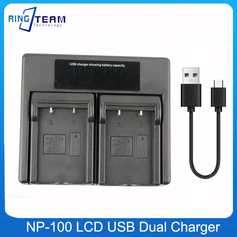 NP-100 CNP-100 CNP100 Battery LCD USB Dual Charger for Casio Exilim Pro EX-F1, EXF1, F1 , Exilim EX-FH25, EX Camera