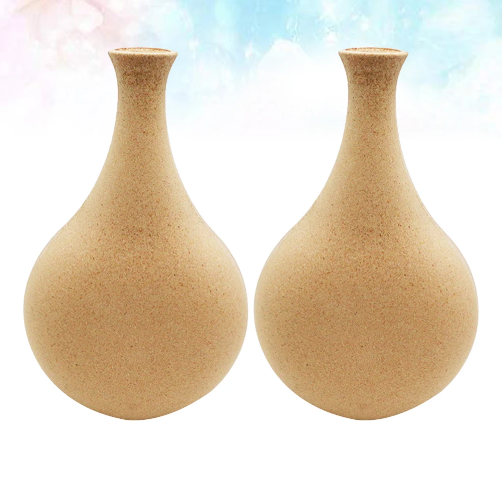

2pcs Wooden Vase Vintage DIY Flower Bottle Unfinished Home Decoration Retro Gift Bamboo Household Chic Kids Fun
