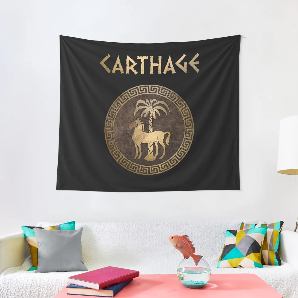 

Carthage Ancient Symbol of Qart-Hadasht Tapestry Bedroom Decoration Room Decore Aesthetic Decorative Wall Mural Funny Tapestry