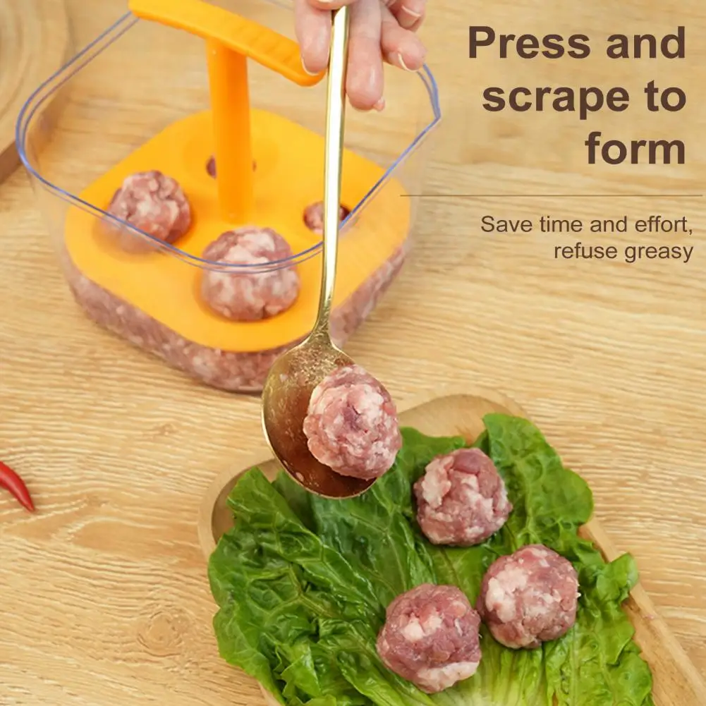 

One-press Molding Meatball Maker Press Mold with Transparent Lid for Easy Non-stick Durable Kitchen Making
