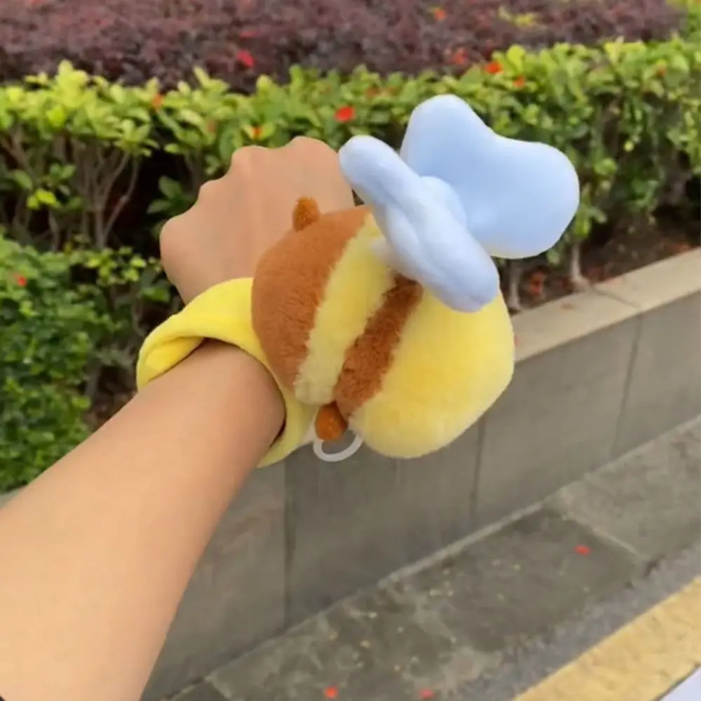 Stuffed Huggers Slap Toy Bee Slap Bracelets Gifts Bee Doll Bee Wristband Bee Bracelets Vibrating Wings Bee Plush Toy