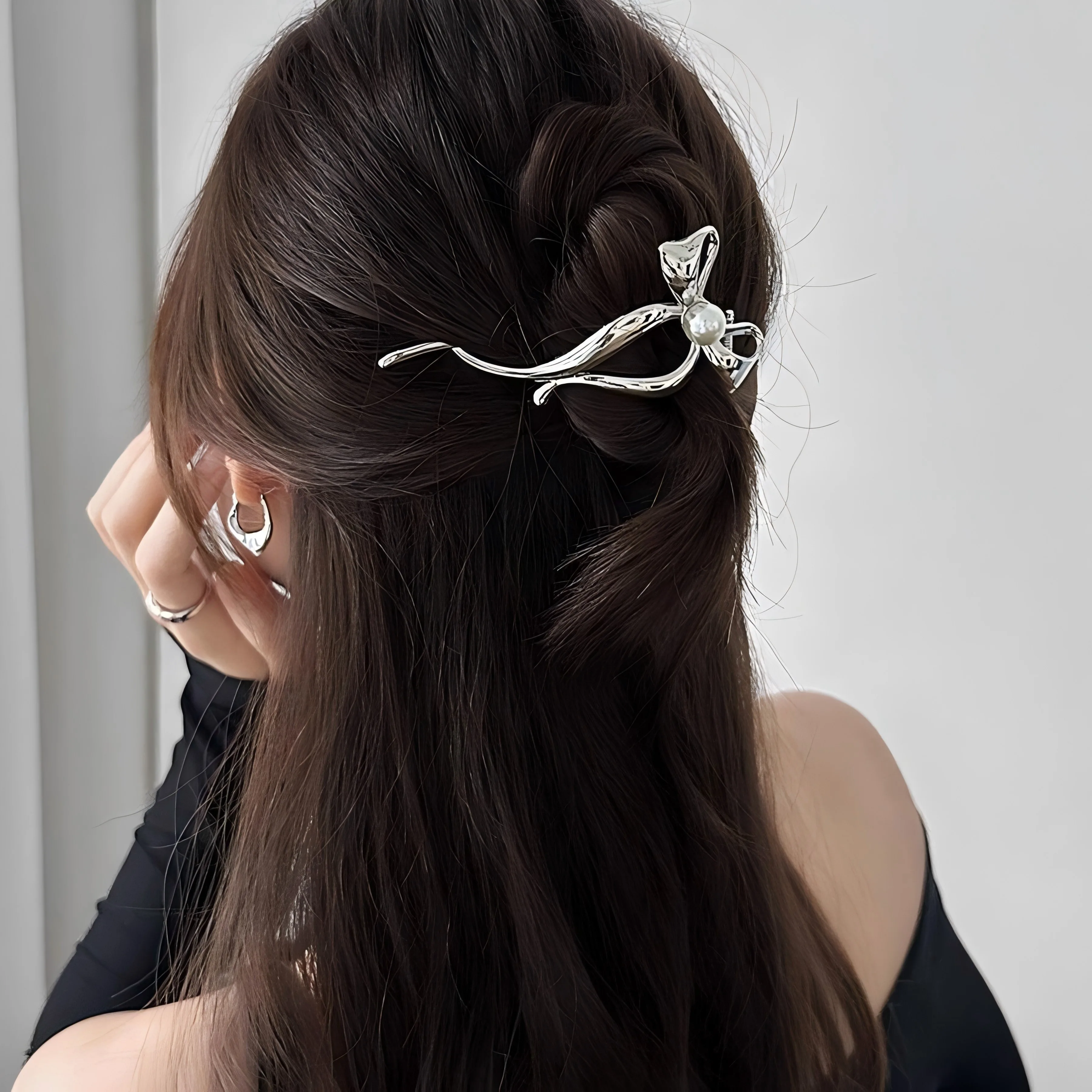 Elegante Haarspange mit Schleife aus Legierung, Haarspange für Pferdebündel, Haarspange für Damen, Pferdeschwanzhalter, Haarschmuck, Kopfbedeckung
