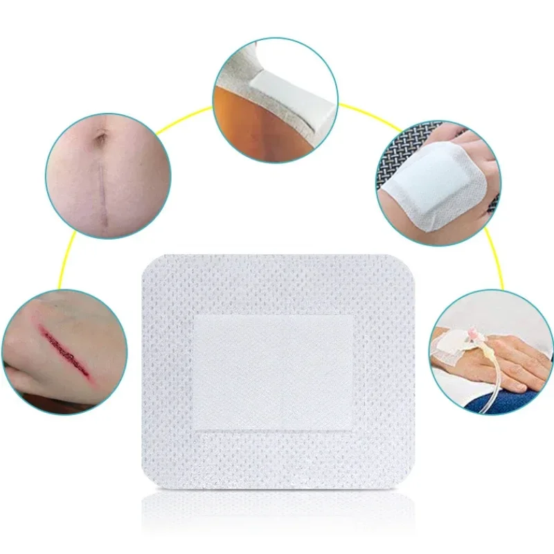 

10pcs Non-woven Fabric PU Waterproof Adhesive Wound Bandage Gauze Breast Patches Medical Sterile Dressing Wound Breathable Patch