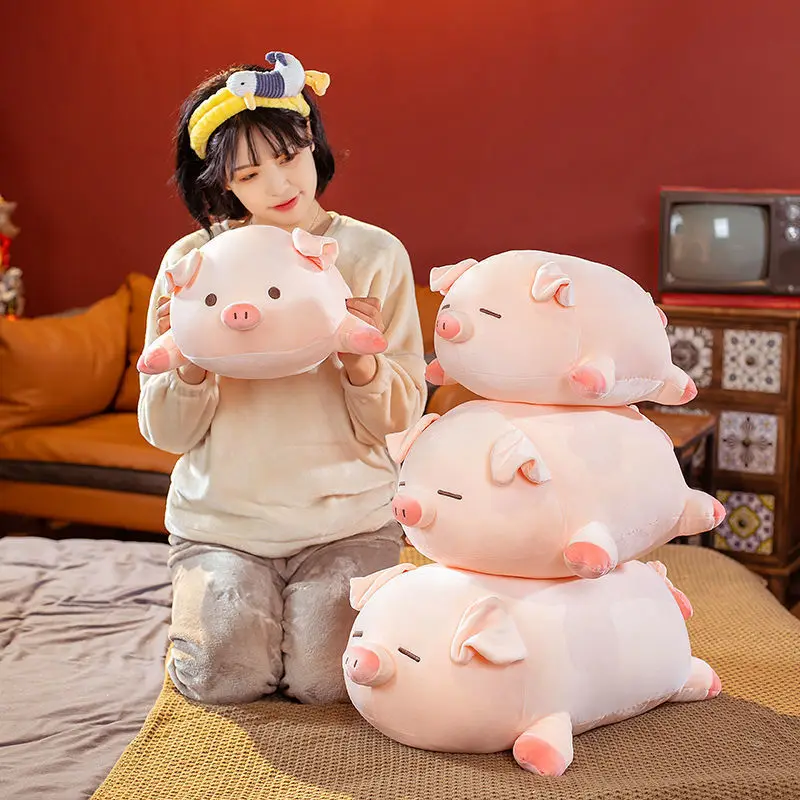 Pig Plush Toy Throw Pillows Kawaii Cartoon Animal Stuffed Soft Doll INS Birthday Gift for Girls Kids Children PP Cotton