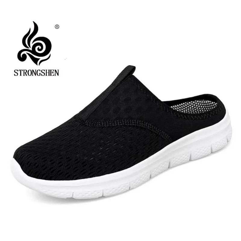 STRONGSHEN Women  Shoes  Casual  Half  Support  Wear-resistant  Non-slip  Comfortable  Flying  Woven  Breathable  Women's Shoes