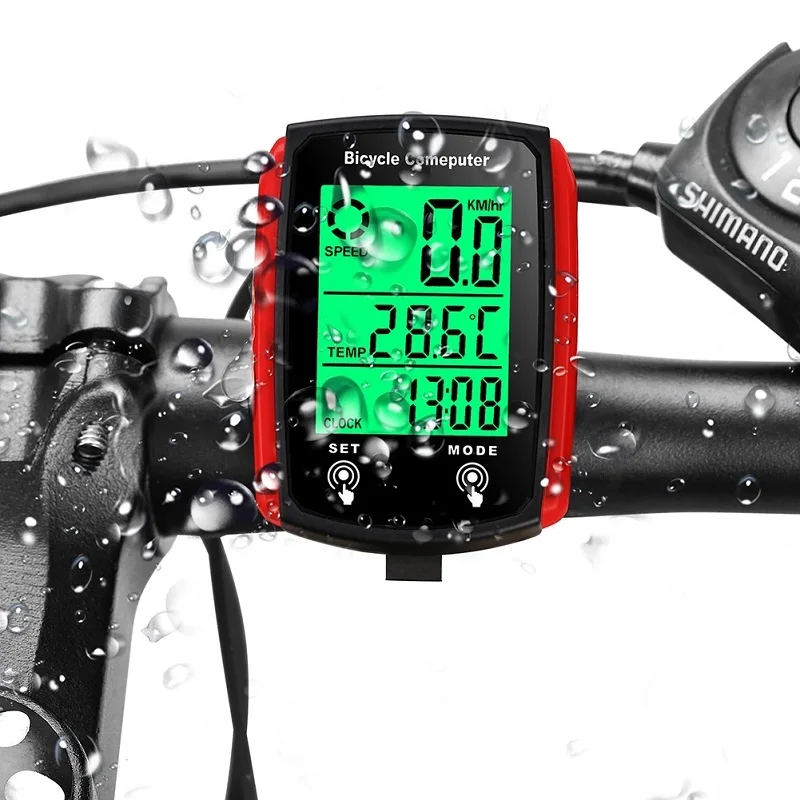 CNC Cycling Computer GPS Speedometer Waterproof Bike Comput Wired Odometer Bicycle Stopwatch With Green Back Backlight English