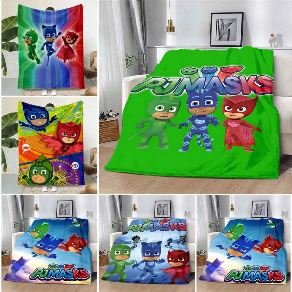 Little Hero Printed Blanket Picnic Blankets Warm Blanket Soft and Comfortable PJ Masks Blanket Home Travel Birthday Gift