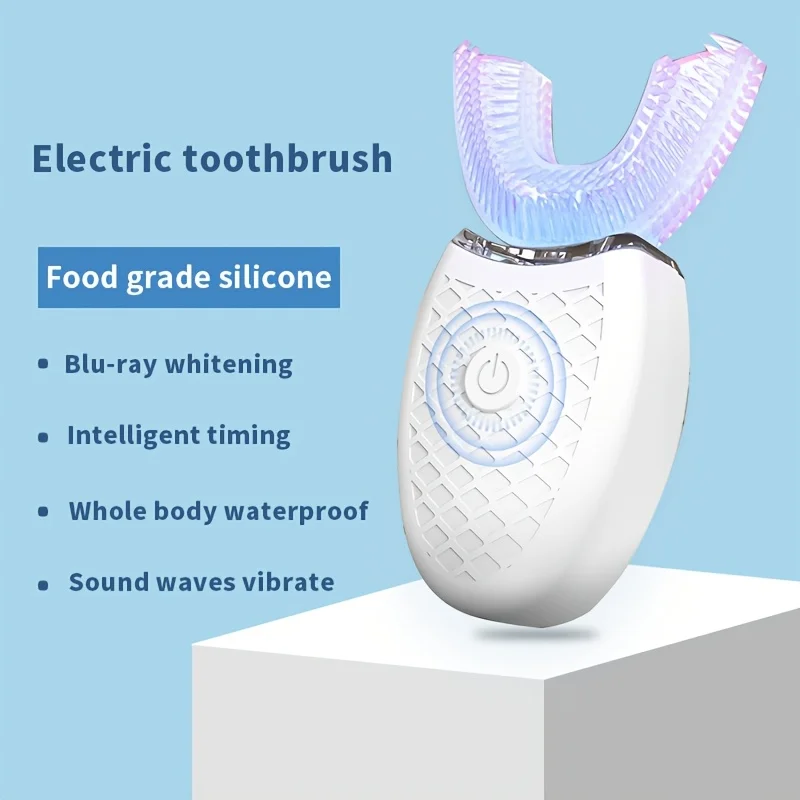 Portable U-shaped electronic silicone toothbrush image 3