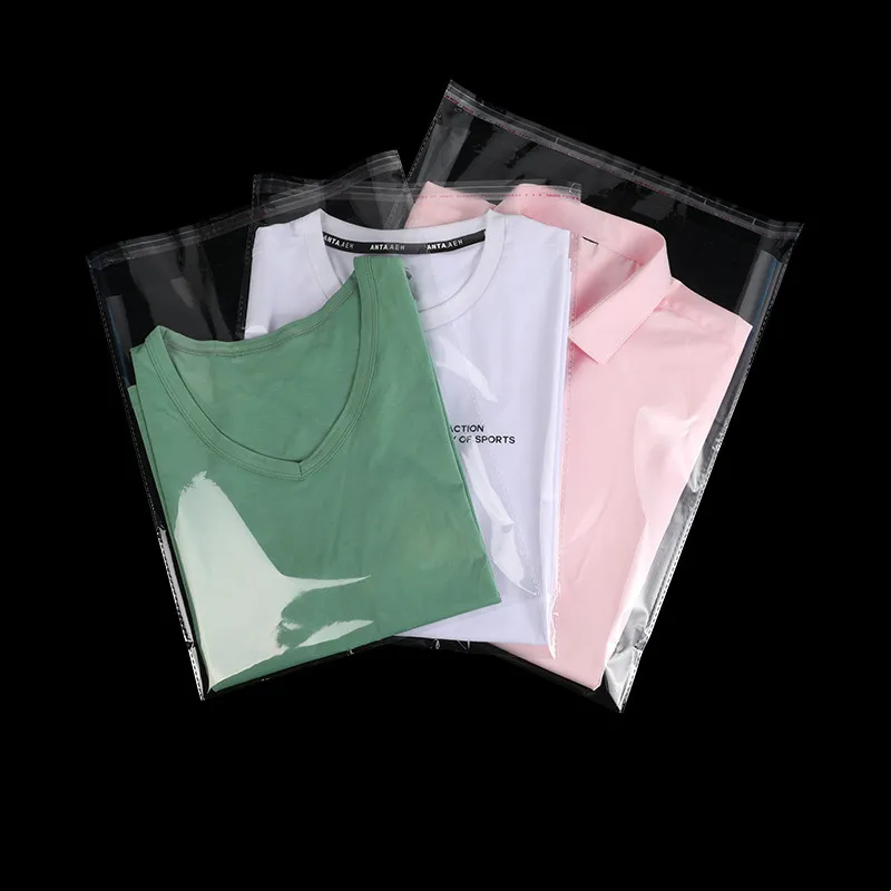 100 pieces/non-porous transparent clothing bag Self-sealing plastic bag Wedding party Opp gift bag T-shirt and packaging bag