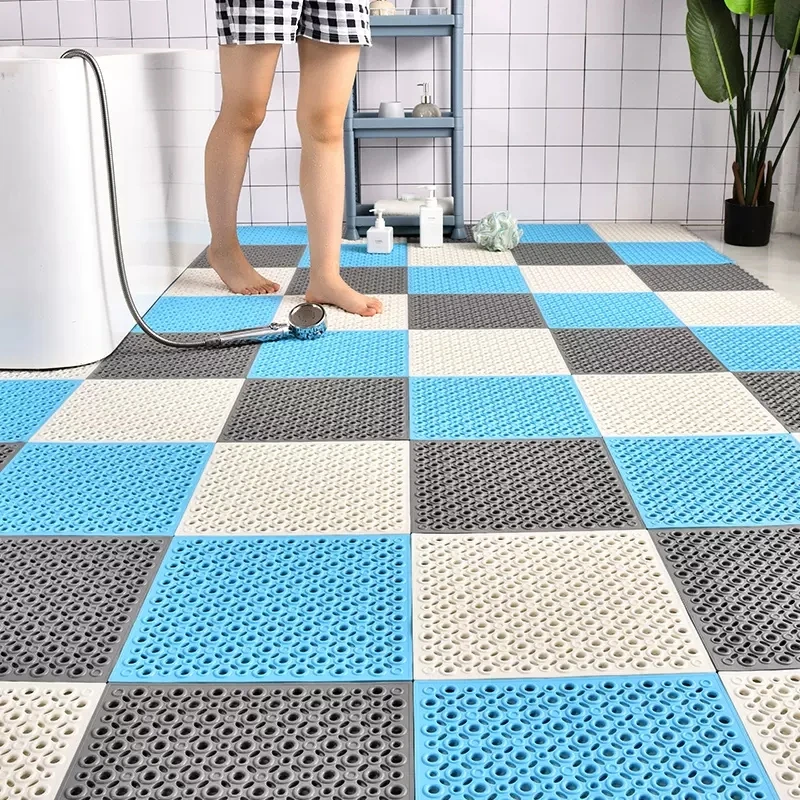 Bathroom Non-Slip Mats Honeycomb Foot Mats Shower Bathroom Waterproof Hollowed Out Full Floor Mats Bathroom Accessories Set