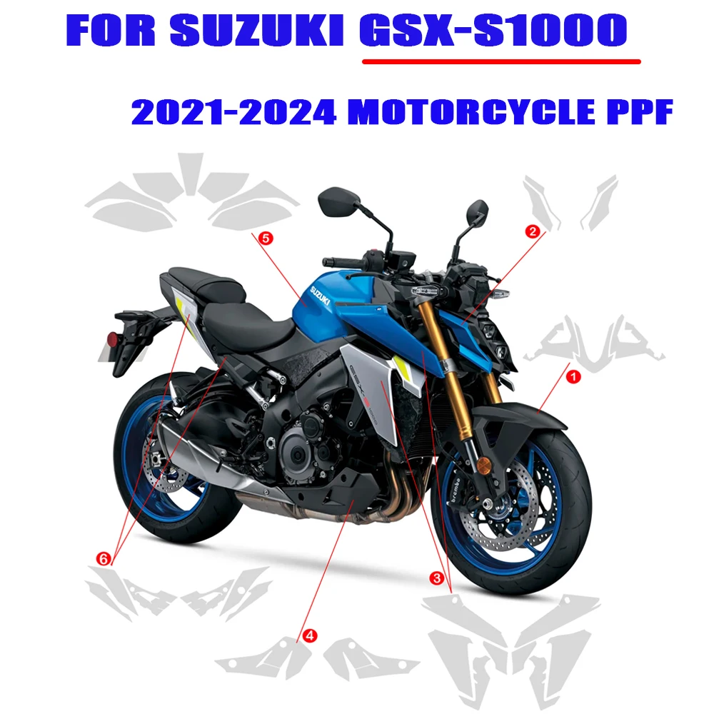 

Fits GSX S 1000 PPF Motorcycle PPF Accessories For SUZUKI GSX-S1000 TPU Paint Protection Film Fairing Protection Anti-scratch Ki