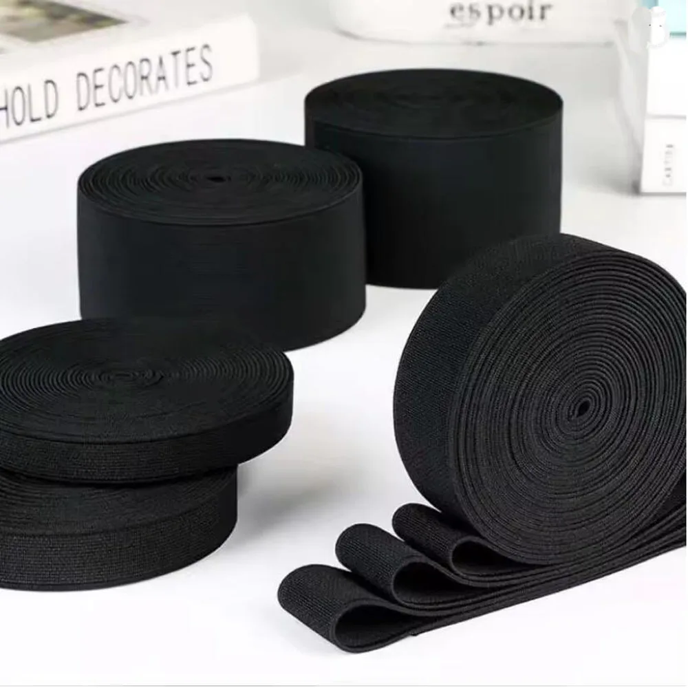 4~8 Meter 20mm/25mm/30mm/35mm/40mm/45mm/50mm Schwarz-Weiße Nylon Hochelastische Bänder für Kleidung und Hosen Nähzubehör – Detail 7