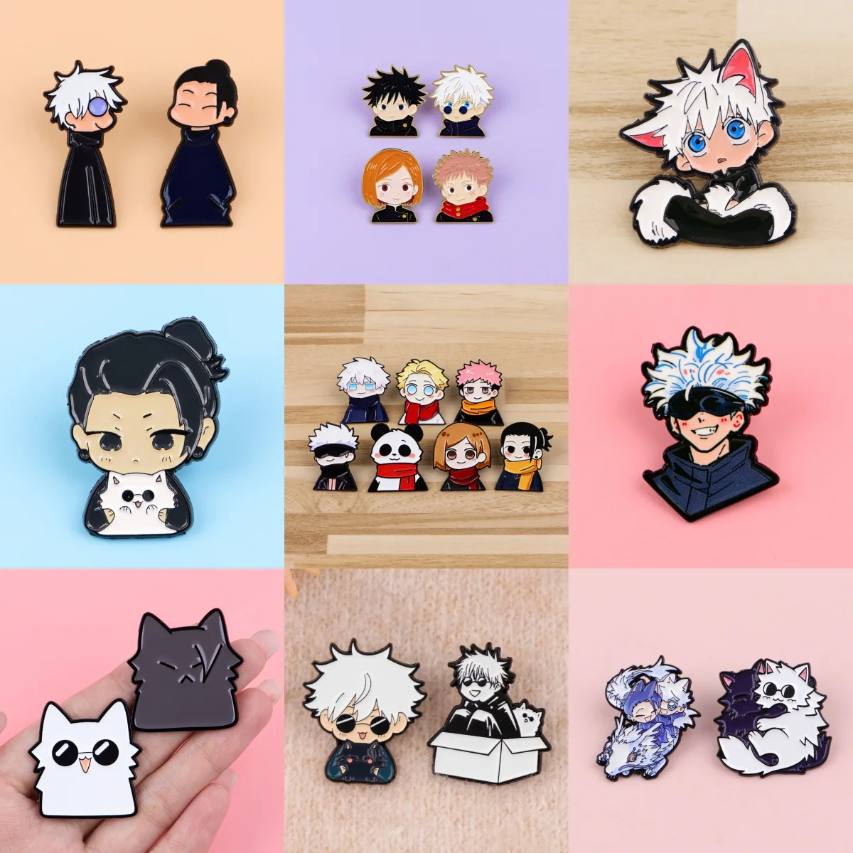 

Kawaii Anime Boys Enamel Pin Manga Figures Brooches Lapel Pins for Backpacks Jeans Brooches Adorn Jewelry Accessories Toys Gift