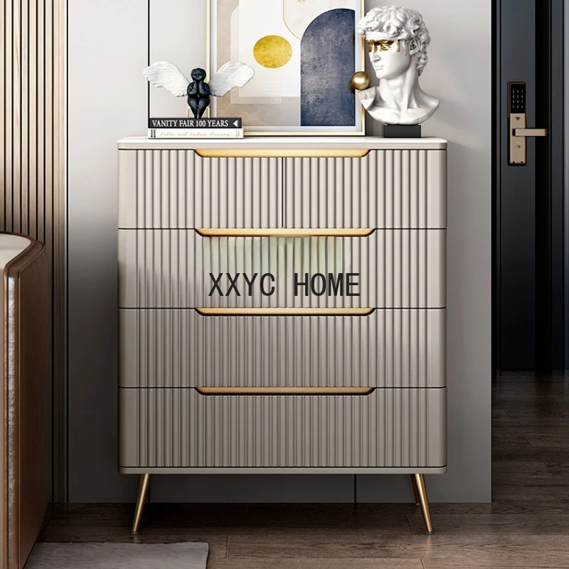 MELChest-Armoire de Rangement Nordic Light, Armoire Latérale de Salon, Armoire de Rangement Moderne Simple, Luxe