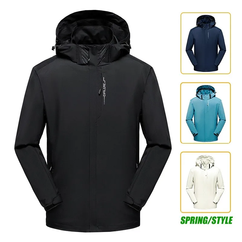 

American style assault jacket, unisex, spring and autumn hooded, black, versatile, outdoor, large, windproof, thin, functional,