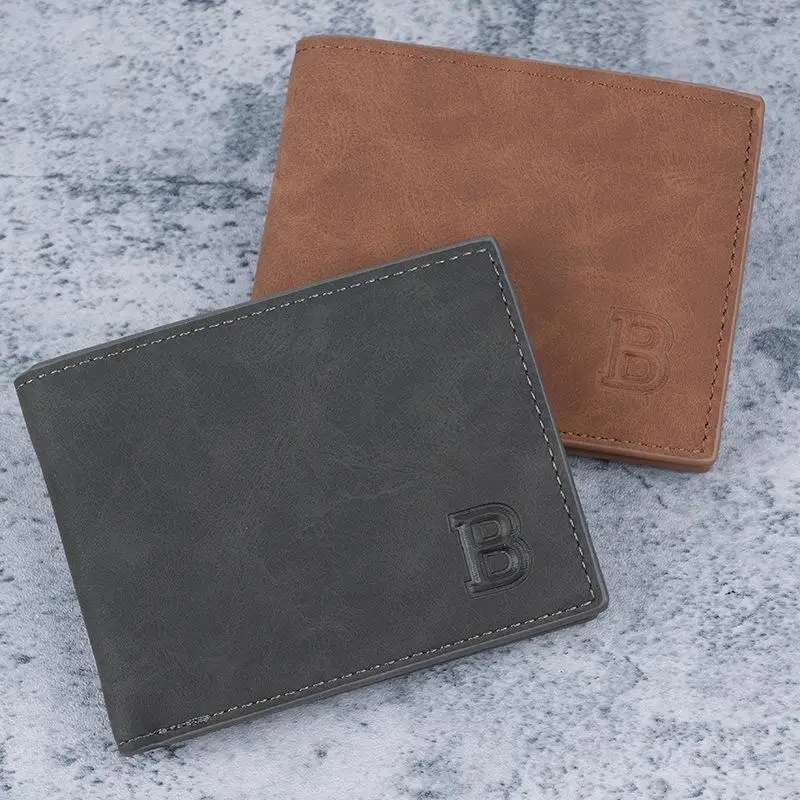 Neue Retro-Herren-Kurzgeldbörse mit mehreren Kartenfächern, Münztasche, dünne Leder-Geldbörse für Herren – Detail 4