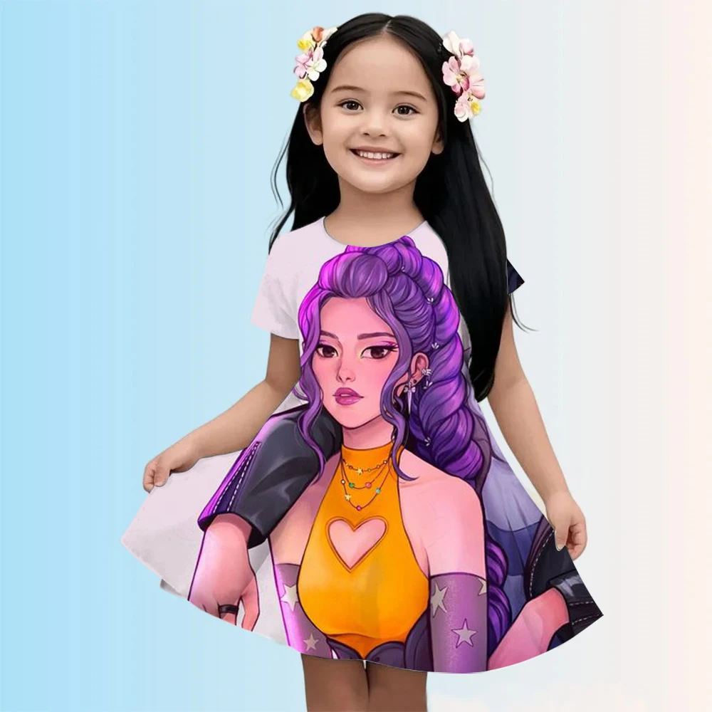 

Summer KPop Demon Hunters Dress Elegant Women's Dress 2025 Children's Festival Dress