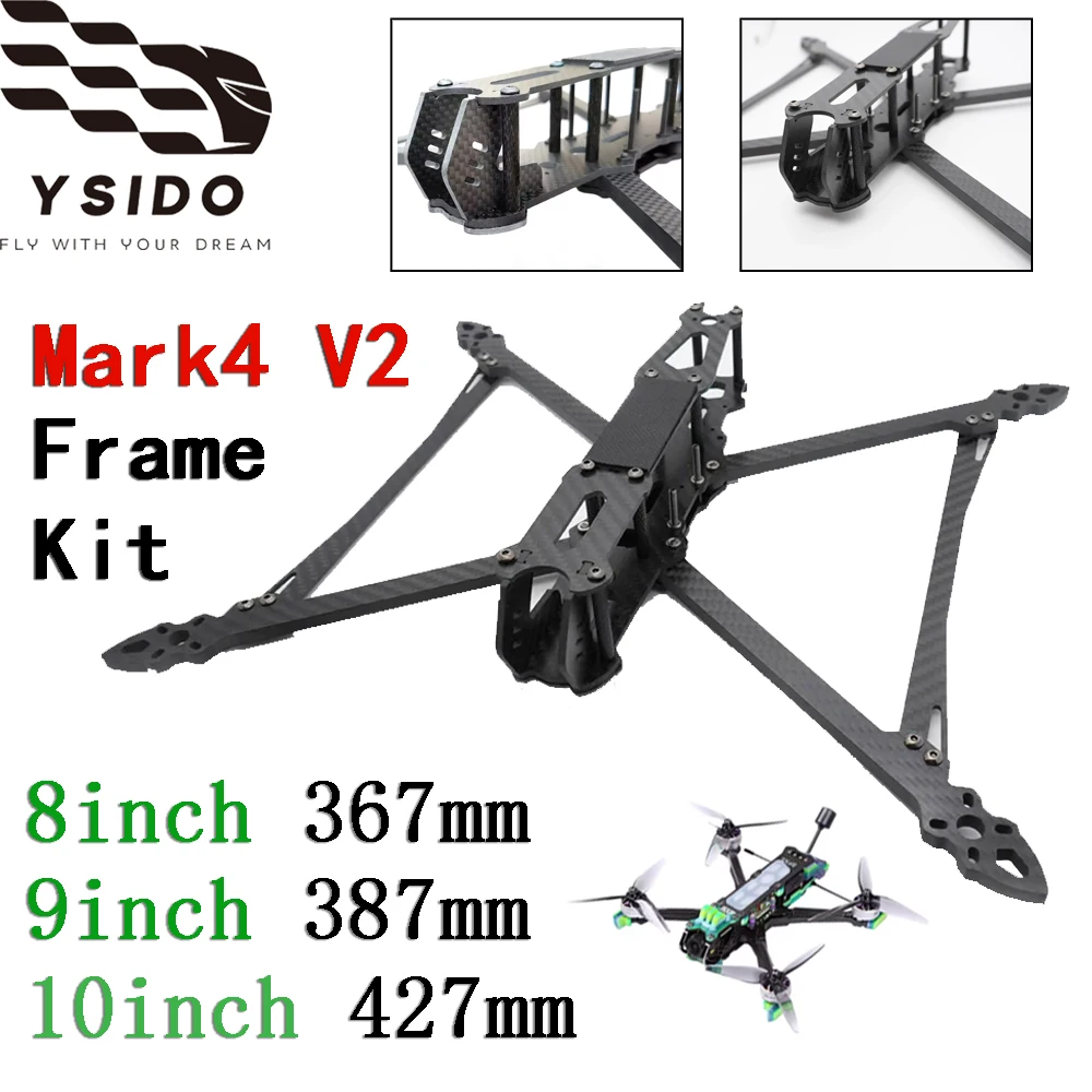 

Mark4 V2 Mark 4 FPV Drone Frame KIT 8inch 367mm 9inch 387mm 10inch 427mm Carbon Fiber for RC Freestyle Racing Drone Quadcopter
