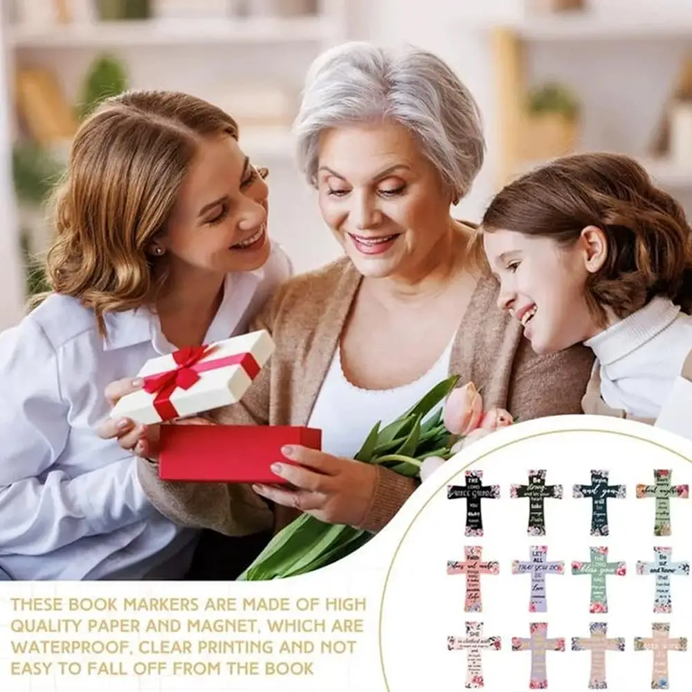 Magnetic Bookmarks Creative Cross Bookmark Gifts for Bible Study Student Supplies Paper Books Page Marking Bookmark J7Y8