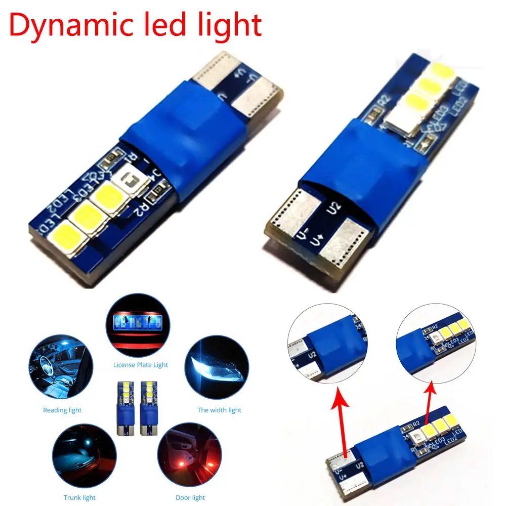Lamps Blue to White T10 Car Dynamic Led Light Dimmable Vehicle Lamp A Touch of Blue Reading Bulbs Roof Atmosphere Lights