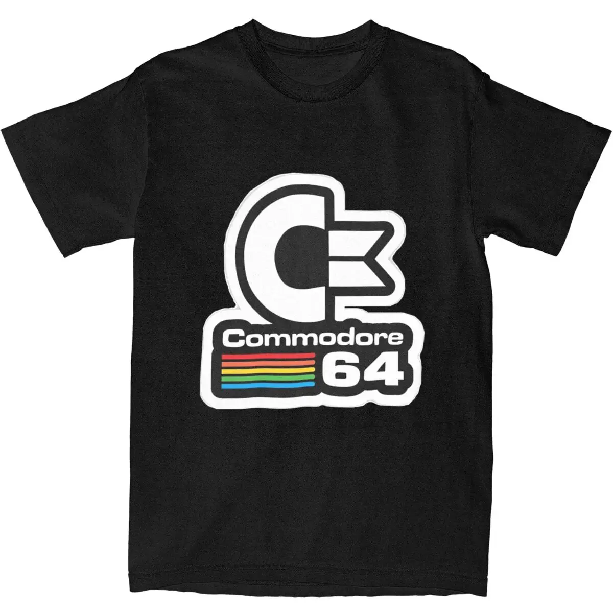 64 Commodore Logo T-Shirt Vintage Game Trendy Cool T-Shirts Short-Sleeved Classic Tshirt Summer 100% Cotton O Neck Oversize Tees