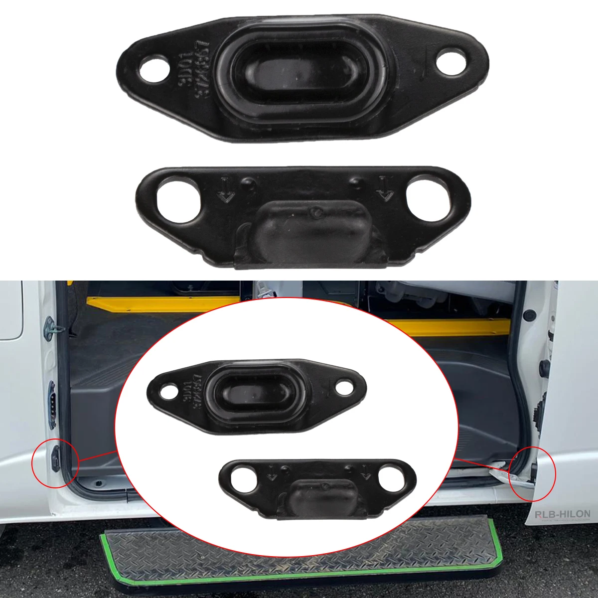 1 par de tope de puerta corredera trasera, puerta corredera hembra y masculina para Toyota Hiace commuter Grandia GL Super Grandia GL 2005-2019