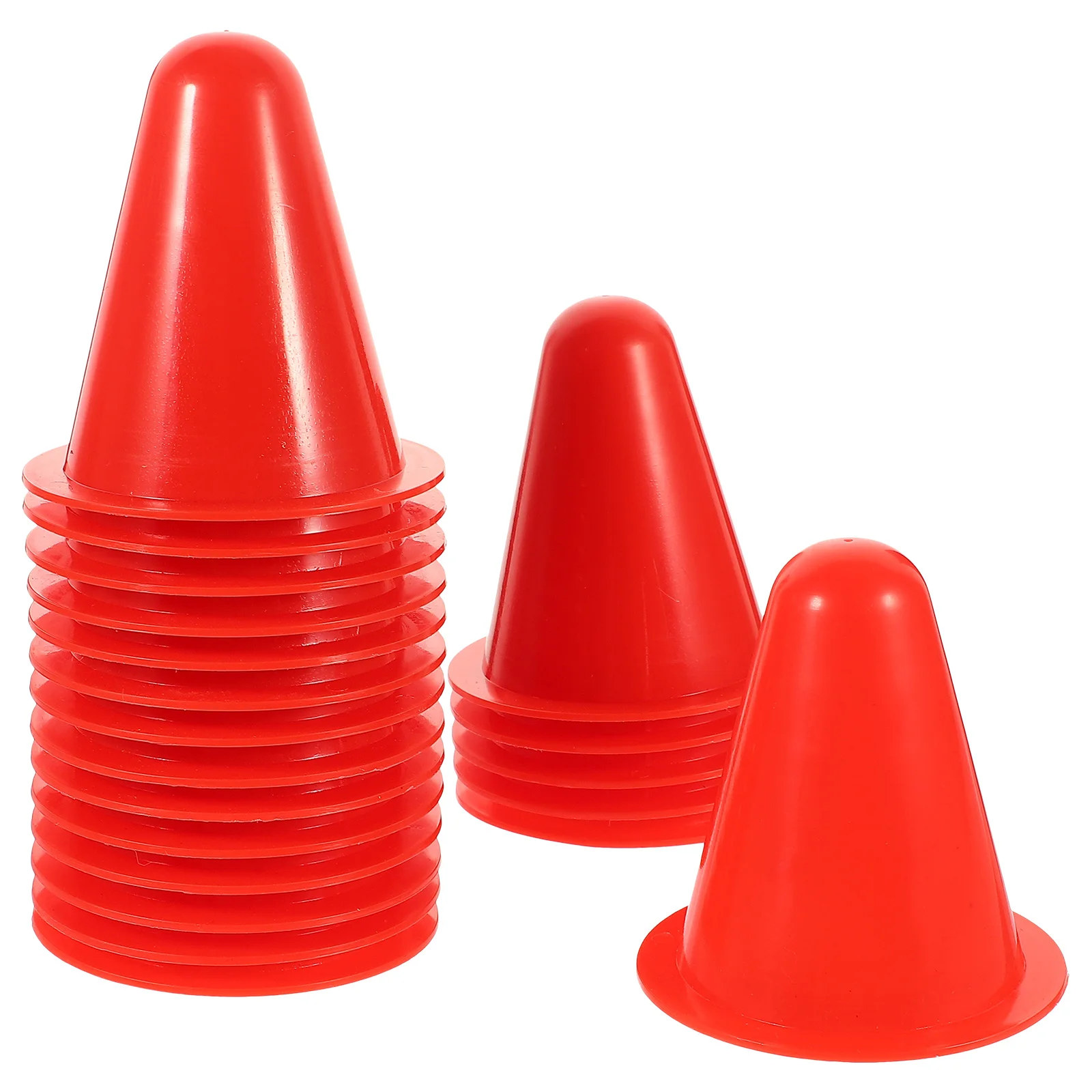 20 Pcs Roller Skating Cones Dome Red Color No Holes Bright Mini Training Marker Obstacle Course Reusable Stable