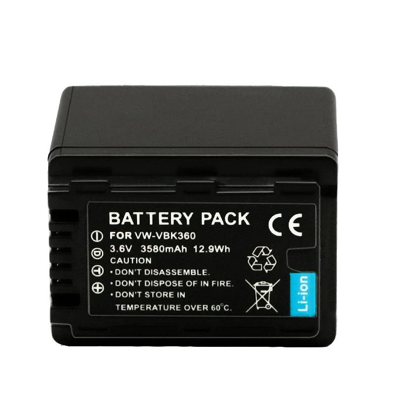 

VW-VBK360 Camera HDC-TM55 SD80 HS80 SD60 SDR-S45 TM90 Rechargeable Lithium Battery Pack