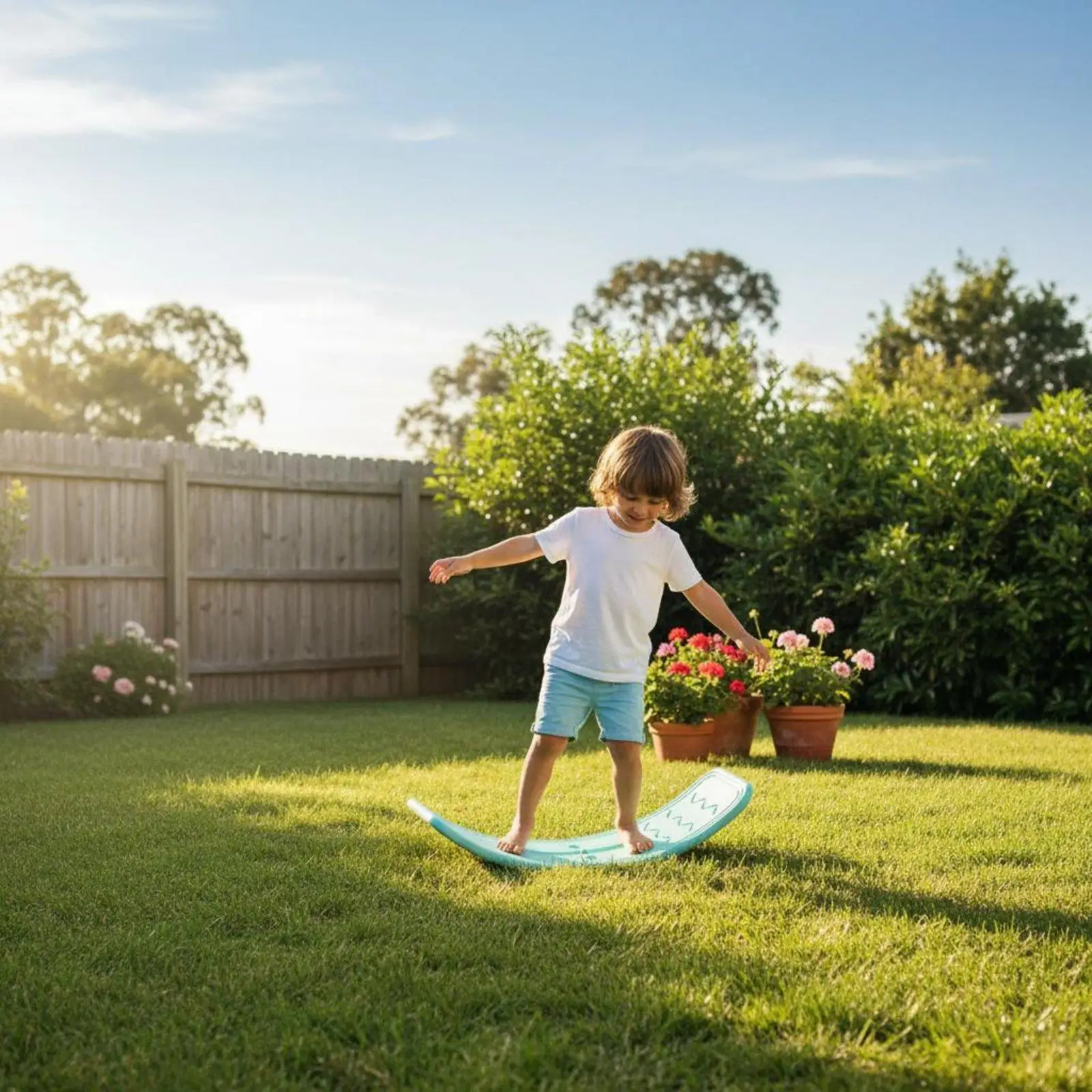 Child Balance Board Heavy Duty HDPE Stability Rocking Board Balance Wobble Fitness Trainer for Home Playroom Sensory Activities