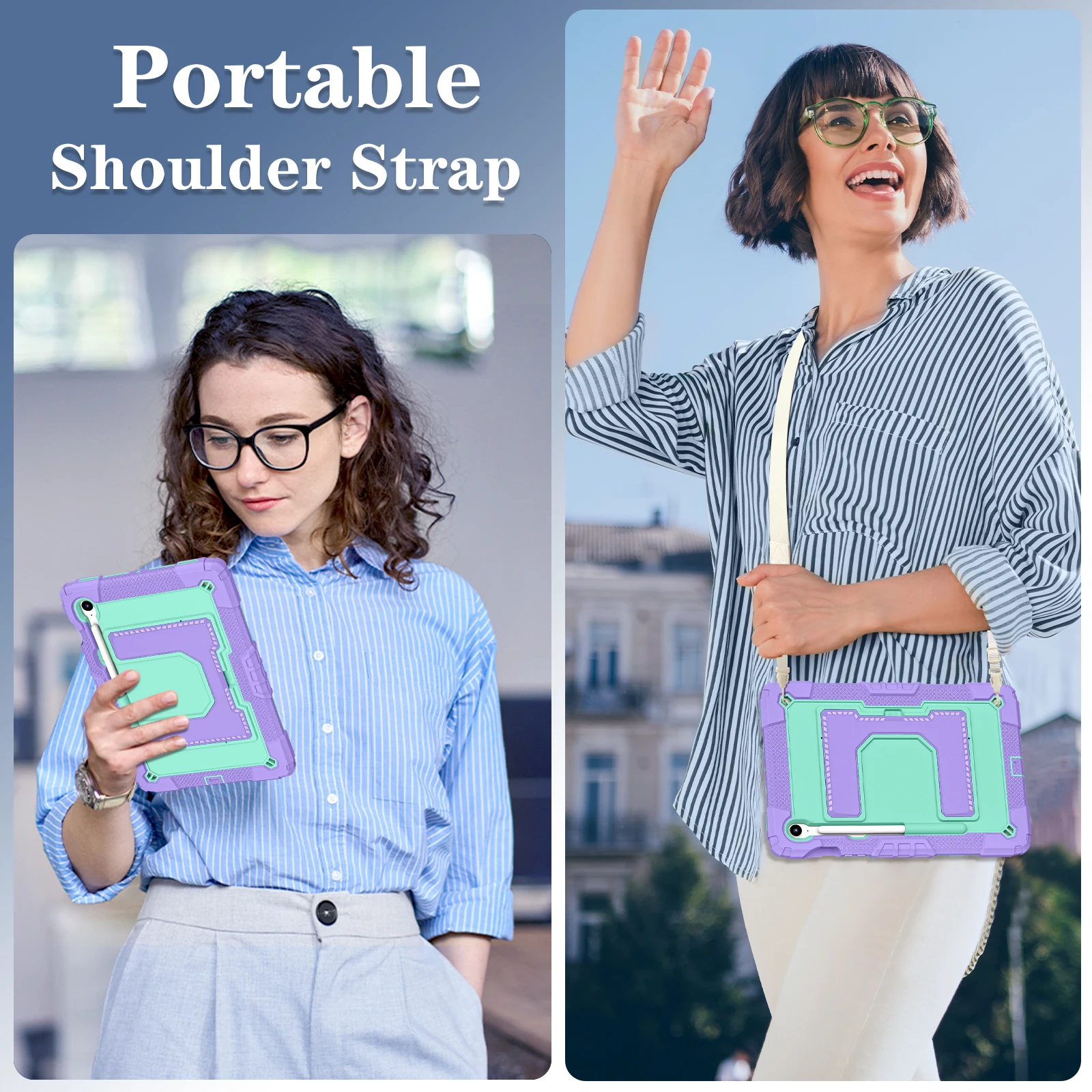 Multi Viewing Larger Stand Case Universal For Samsung Galaxy Tab S10 Lite S9 FE SM-X400 X406 X520 X526 X510 X516 X710 X716 Cover