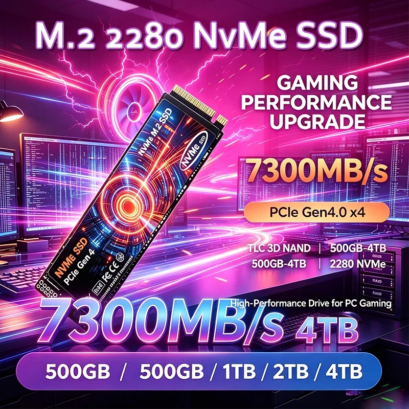 2026 New M.2 2280 NVMe SSD 500GB 1TB 2TB 4TB PCIe Gen4 High Performance Internal Drive Storage Upgrade For Desktop Laptop PS5