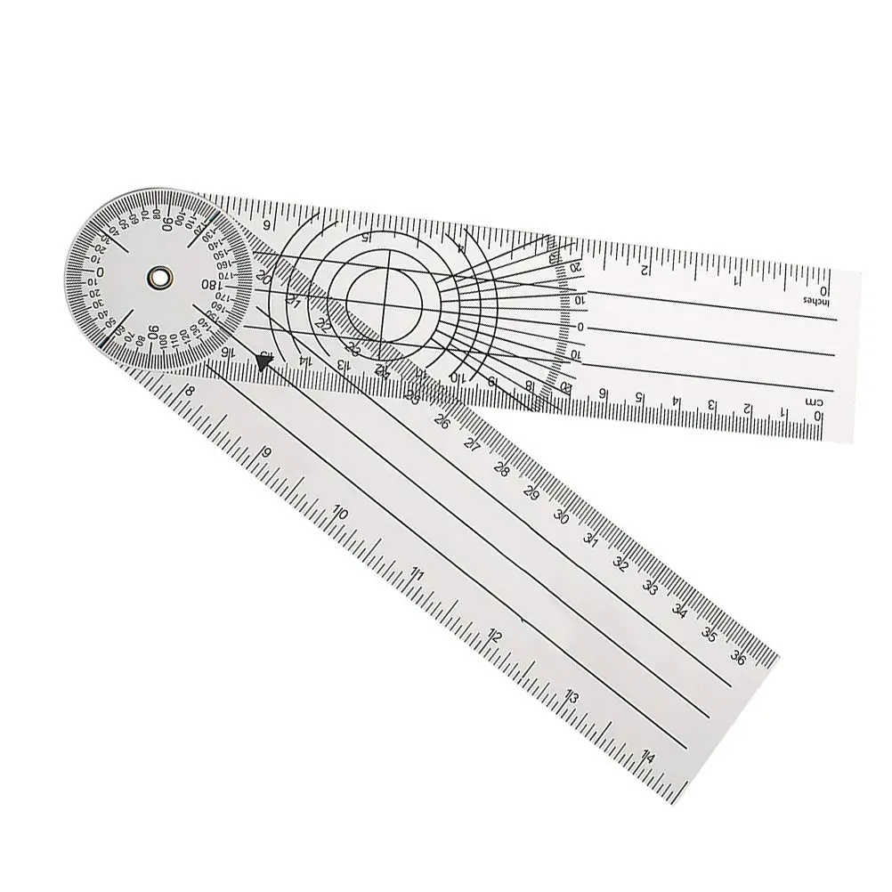 360 Degree Goniometer PVC Angle Protractor for Physical Therapy Spinal Joint Measurement Hospital Clinic School Use