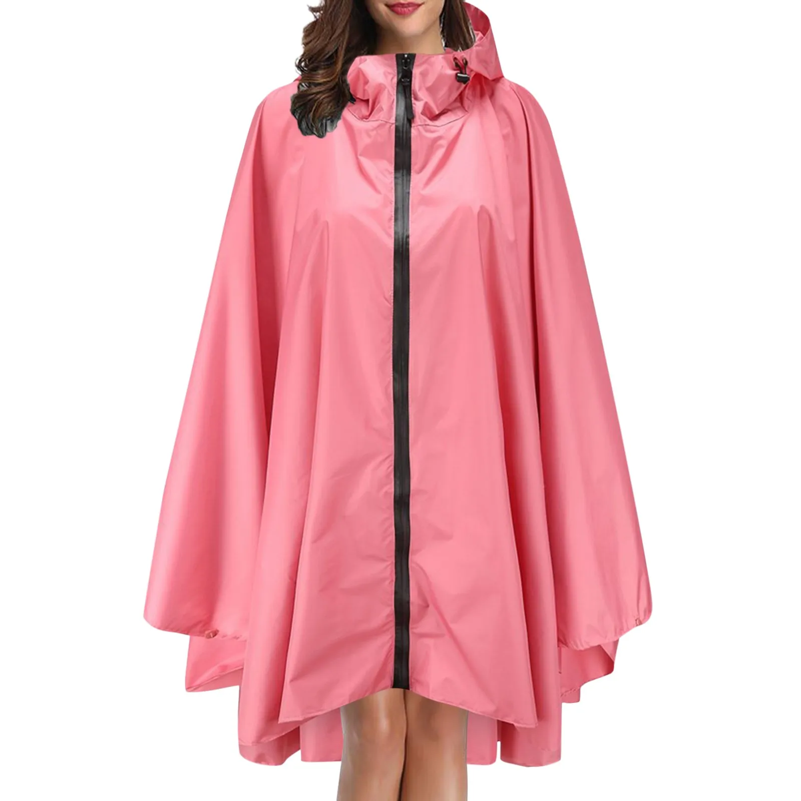 Big Size Women\'s Waterproof Rain Poncho With Hood and Breathable Design Raincoat Rainrainwater Woman Over Coat Rainrainraines