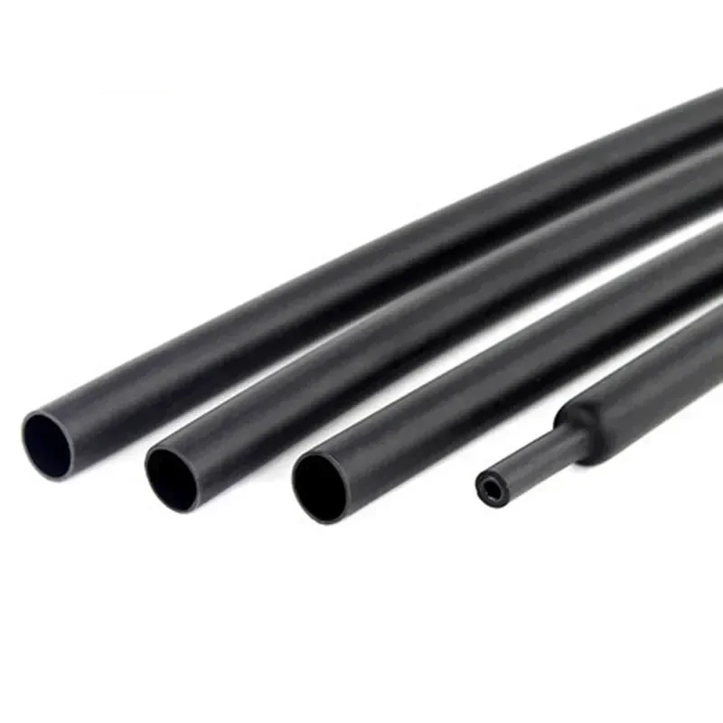 Gaine thermorétractable noire, 1mm, 2mm, 3mm, 5mm, 6mm, 8mm, 10mm de diamètre, tube de gaine, fil rond, réparation de connecteur bricolage, vente,