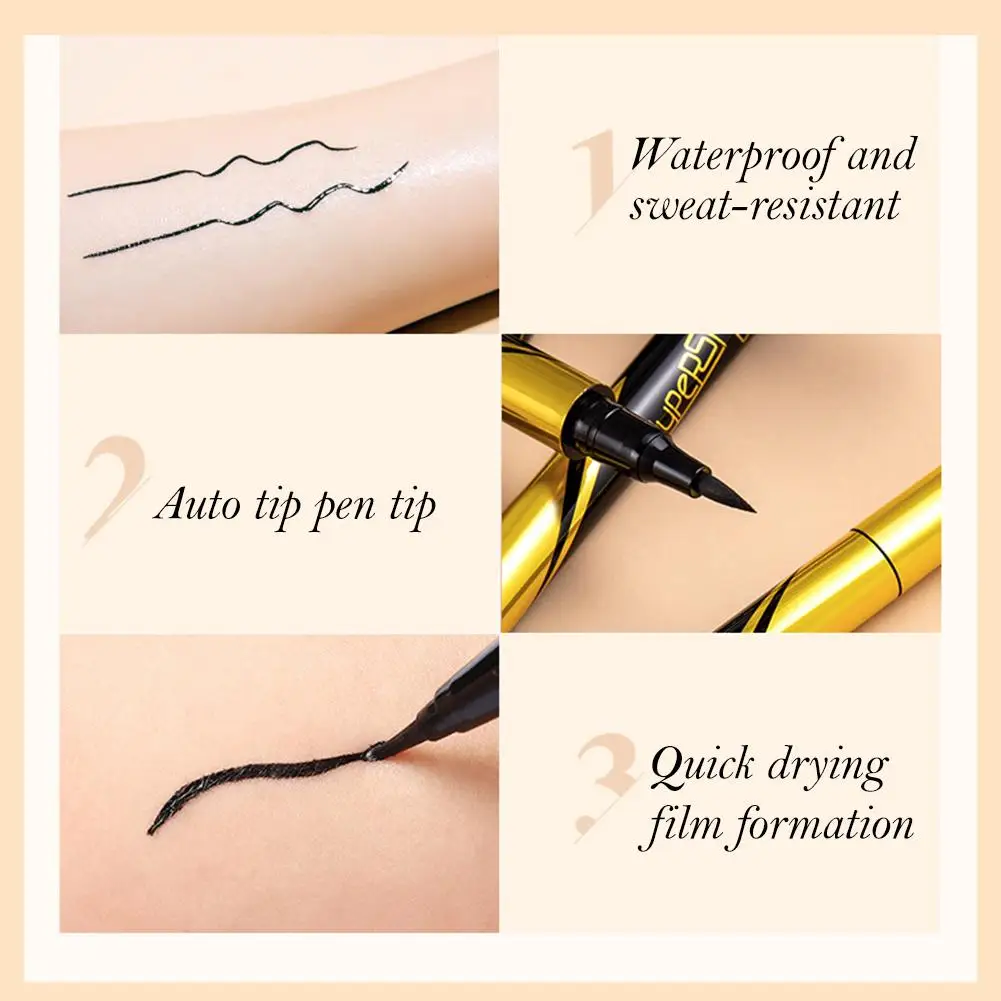New Black Brown Waterproof Eyeliner Pencil Long-lasting Smooth Eye Beauty Quick Eyleliner Pencil Stamp Makeup Matte Drying Q2M1