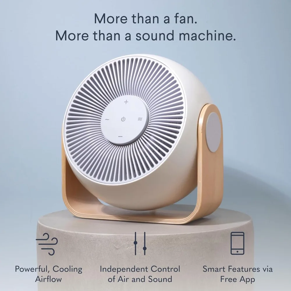 عرض ساخن. مروحة طاولة غرفة النوم الذكية 2 في 1 وآلة الضوضاء البيضاء، هواء ناعم وقوي - ضوضاء بيضاء قابلة للتعديل، جهاز تحكم عن بعد - جديد #2
