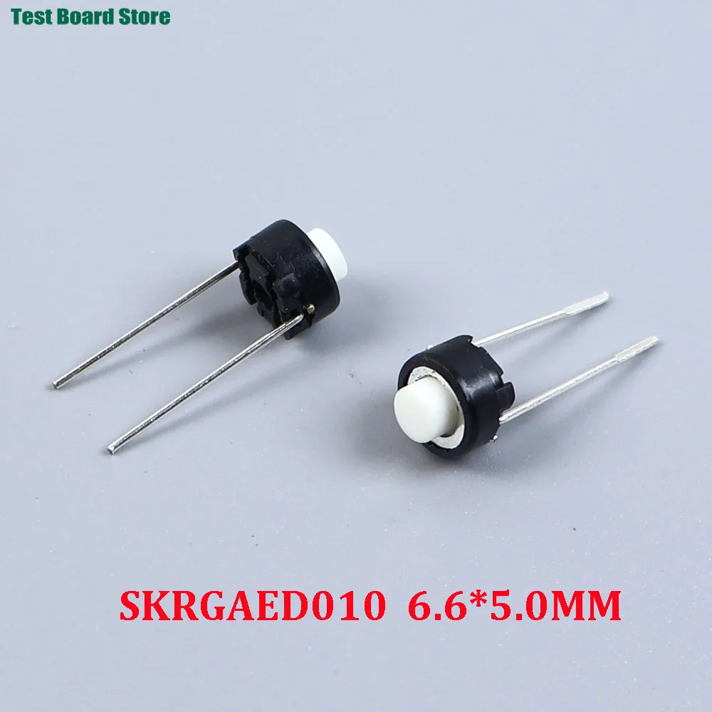 

10-100Pcs SKRGAED010 ALPS Tact Switch 6*6*5 White Black Touch Switch 6*6*5mm DIP Tactile Push Button Micro Switch