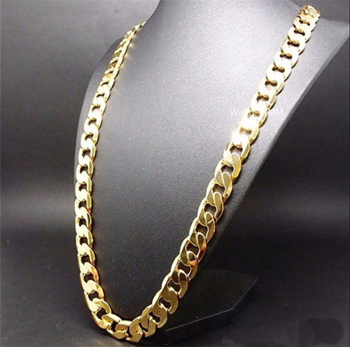 Pure Gold Color Chain Jewelry, Chapado 24k Ouro 10mm Heavy Chain For Men 20 Man20, 22\