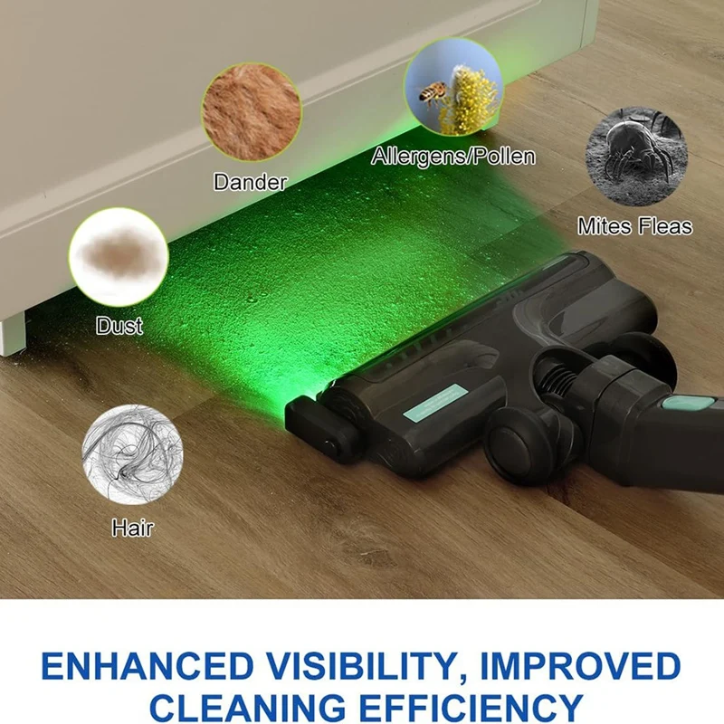 Universal Vacuum Cleaner Dust Display LED, Rechargeable Green Light Compatible For Dyson Shark Bissell & More