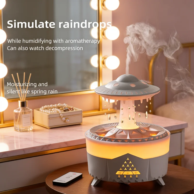 Creative UFO Aroma Diffuser Sprayer Air Humidifier with Water Mist Ring Works with Essential Oil Releases Fine Water Mists - view 4